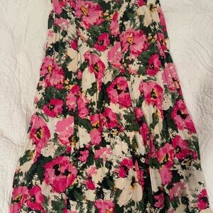 Floral Pink and Green Women's Skirt